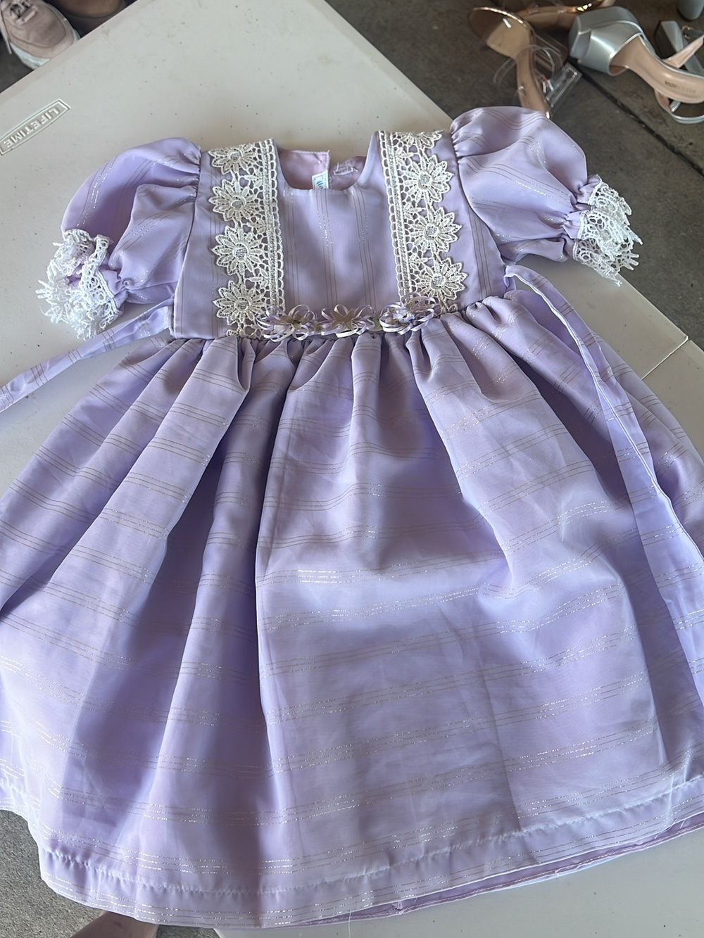 Lavender Lace Flower Girl Dress
